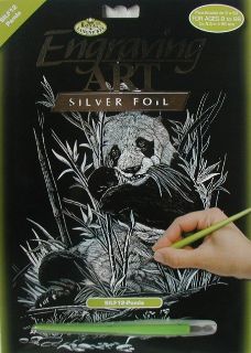 Obrázek z Škrabací obrázek stříbrný - panda 